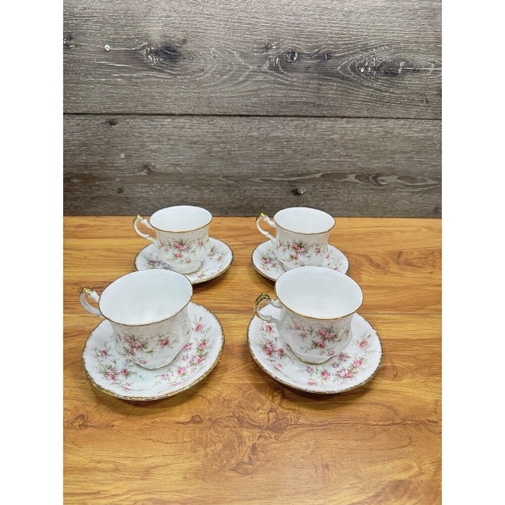 Paragon VICTORIANA ROSE Cup Saucer Fine Bone China~set Of 4